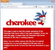 Einrichtungsseite des Webservers Cherokee bei einem Zugriff ber das IPv6-Protokoll.