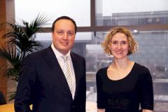 Strategievorstand Markus Haas undFinanzvorstand Rachel Empey von Telefnica Deutschland.