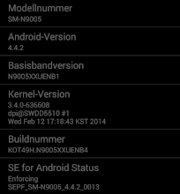 Samsung Galaxy Note 3 mit dieser Software-Konfiguration ohne LTE im E-Plus-Netz