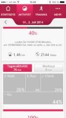 Eine bersicht ber die gettigte Bewegung zeigt die Fitness-App von LG unter dem Punkt Aktivitt