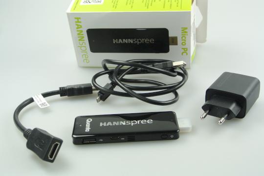 Kompletter Lieferumfang des Hannspree Micro PC