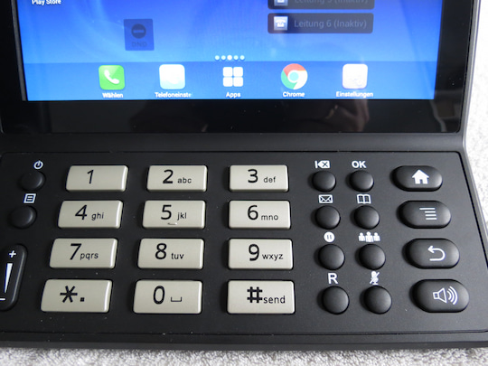 Die Telefon-Tastatur enthlt einige Tasten der Touch-Tastatur