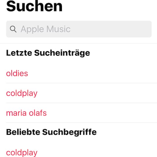 Suchfunktion bei Apple Music