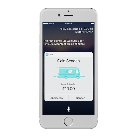 Geld senden per N26 und Siri unter iOS 10