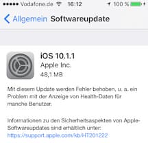 iOS 10.1.1 verfgbar