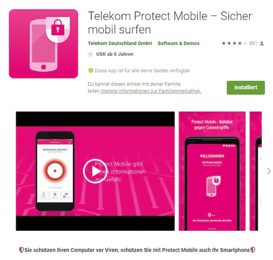 Die Telekom stellt ihre Sicherheit-App Protect Mobile ein. Bestandskunden erhalten eine Kndigung.