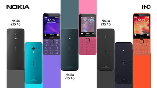 Nokia 235 4G (2024), Nokia 225 4G (2024) und Nokia 215 4G (2024) in allen Farben