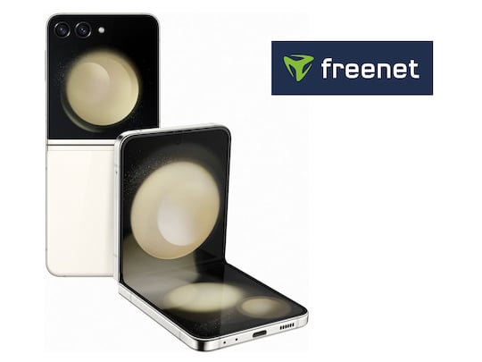 Der Service Provider Freenet stiftet ein Samsung Galaxy Z Flip 5 in der Farbe Cream.