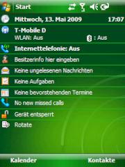 Screenshot vom Startbildschirm von Windows Mobile