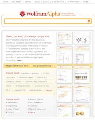 Startseite von Wolframalpha