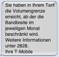SMS zur Performance-Drosselung