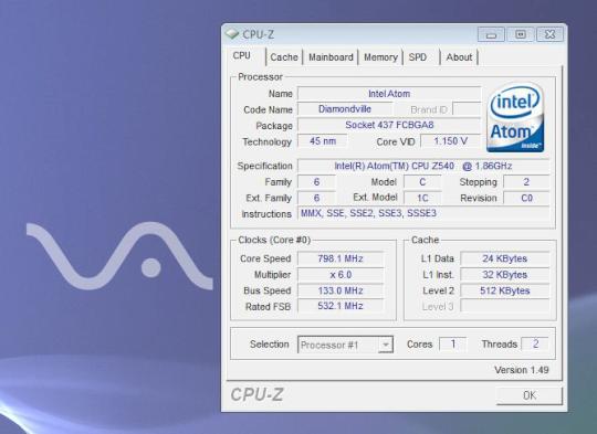 Intel Atom Z540 1,86 GHz