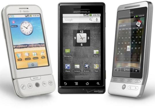 Bilder vom T-Mobile G1, Motorola Milestone und HTC Hero