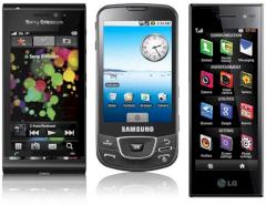 Bilder vom Sony Ericsson Satio, Samsung Galaxy und LG BL40 newchocolate
