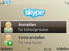 Skype fr Symbian: Anmeldung