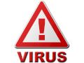 Ein Warnschild vor Viren.