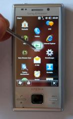 Der Touchscreen des Sony Ericsson Xperia X2.