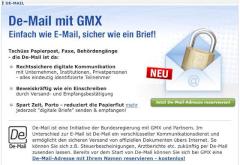 GMX setzt auf das De-Mail-System