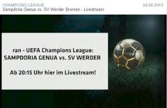 Die Champions League im Live-Stream von ran