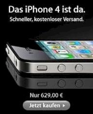 Apple bietet das iPhone 4 ohne Vertrag und SIM-Lock fr 629 Euro an.