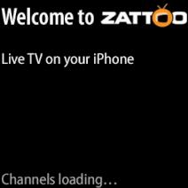 Zattoo-Startseite auf dem iPhone