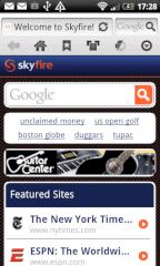 Startseite Skyfire 4.0 fr Android