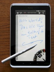 Handschriftliche Notizen auf dem HTC Flyer