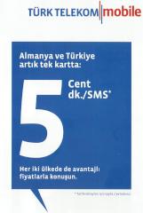 Zweisprachig wie auch Webpage und Kundenhotline: Der Flyer von Turk Telekom mobile