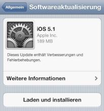 iOS 5.1 steht zur Installation bereit