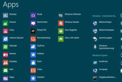Das App-Men von Windows 8