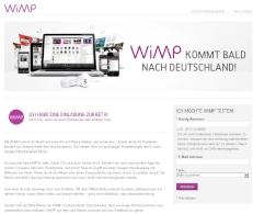 Die Webseite von WiMP. Aktuell befindet sich die Seite noch im Beta-Test