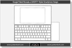Die Skizze eines Smartphones im Slider-Design aus dem Patentantrag von Google.