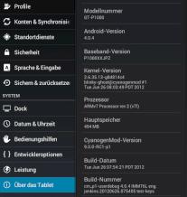CyanogenMod 9 luft auf einem Galaxy Tab der ersten Generation.