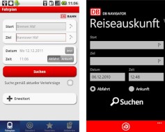 DB Navigator fr Android (links) und Windows Phone (rechts)