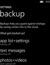 Backup-Funktion bei Windows Phone 8