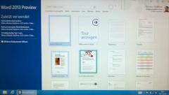 Word 2013 Preview auf dem Microsoft Surface