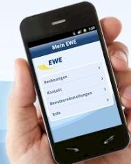 Die EWE-App auf einem iOS- / Android-Smartphone
