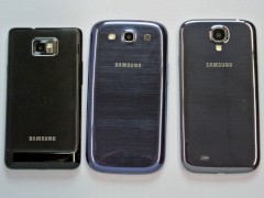 Rckseiten des Samsung Galaxy S2, S3 und S4