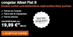 congstar bewirbt seine Allnet-Flat-S-Aktion auf der eigenen Webseite