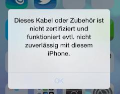 iOS7 erkennt Kabel von Fremdherstellern