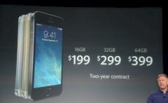 Die USA-Preise fr das iPhone 5S mit Vertrag
