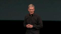 Apple-Chef Tim Cook bei der Prsentation der neuen Apple-Produkte.