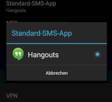 Nur Hangouts: Es gibt keine weitere SMS-App auf dem Nexus 5.