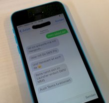 Der SMS-Austausch mit einem iPhone 5C.