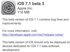 Apple iOS 7-1 Beta 3 ist da
