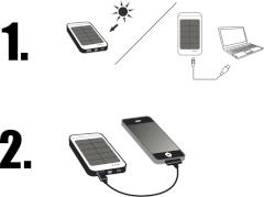 Der Akku kann nachts oder bei zu schwacher Sonneneinstrahlung via USB geladen werden.