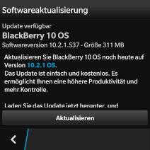 Die Installation von Blackberry 10.2.1 dauert mehr als eine Stunde