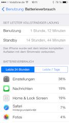 Der Akku-Verbrauch wird unter iOS8 auch fr jede einzelne App angezeigt