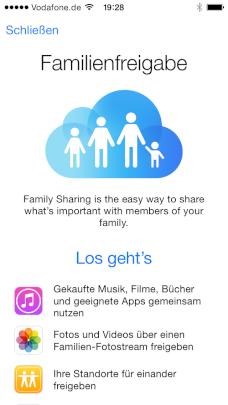 Die Familienfreigabe zhlt zu den interessantesten neuen Features von iOS8
