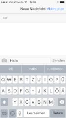 Die neue Apple-Tastatur unterbreitet Wortvorschlge